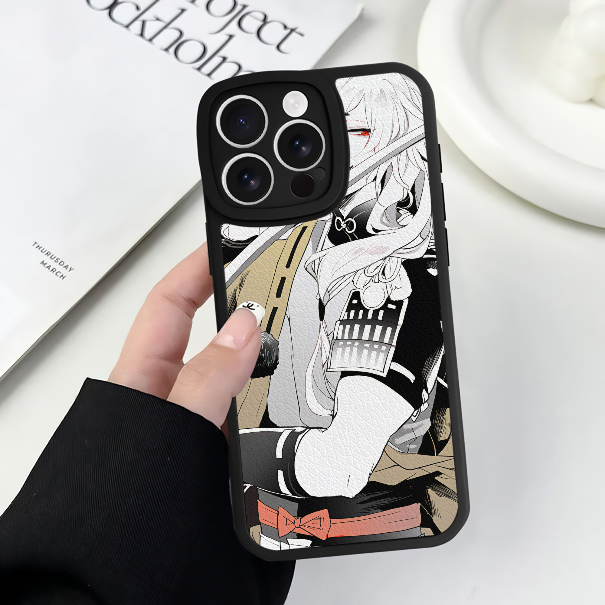 （画像用） 刀剣乱舞 Touken Ranbu 【iPhone 16シリーズ対応】シリコンスマホケース（レザー調） 材質：シリコン